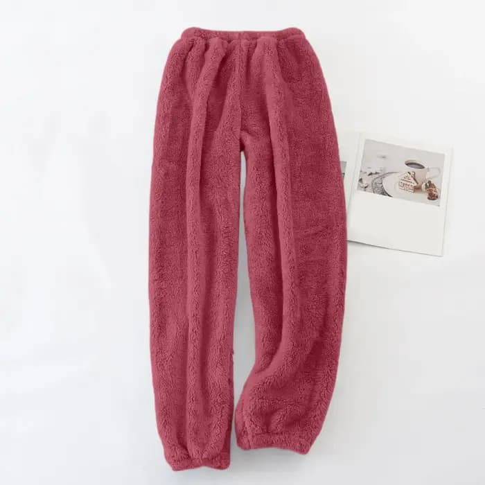 Pyjamas pantalons pour femmes chaud hiver couleur unie vêtements de nuit