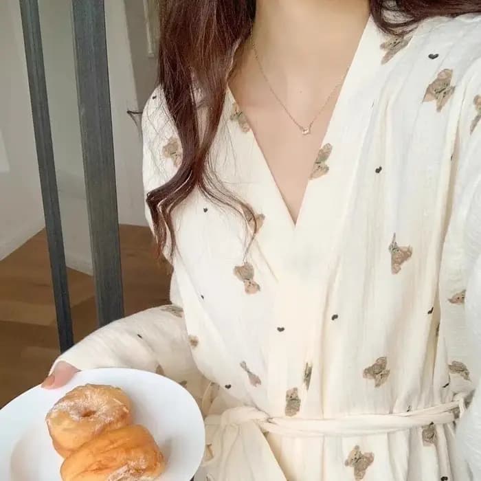 Nouveauté printemps/automne : Robe de chambre mignonne inspirée d' avec imprimé de dessins animés