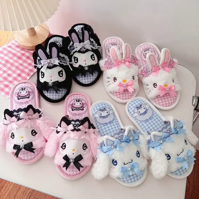 Pantoufles Lolita de dessin animé pour filles