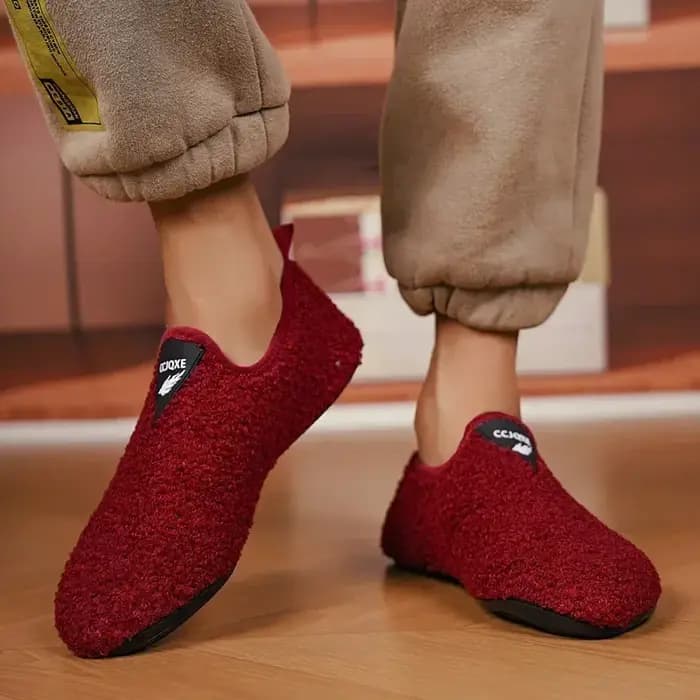 ELUVA pantoufles d'hiver chaudes pour hommes femmes antidérapantes anti-dérapant intérieur extérieur maison chaussures