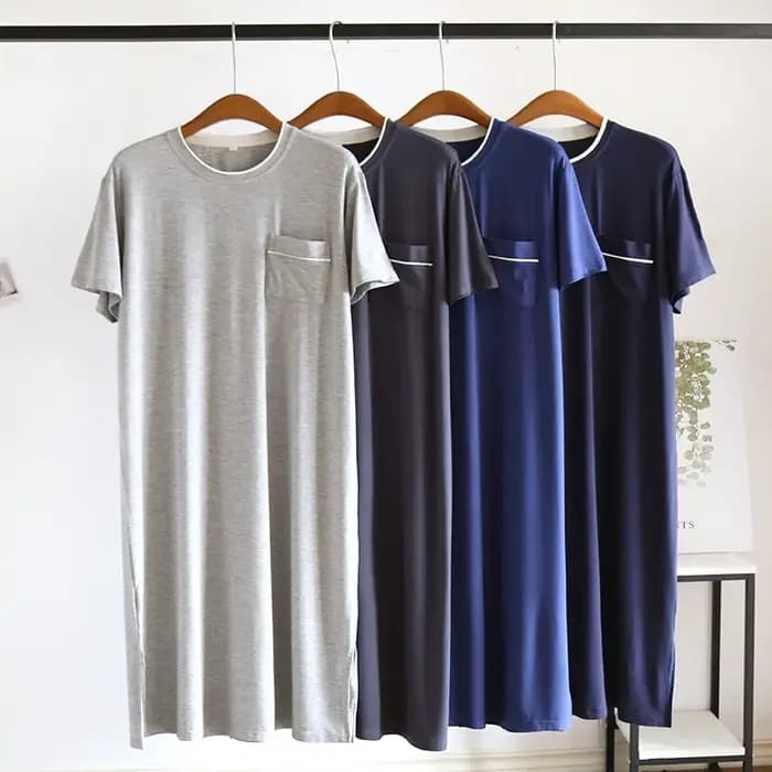 Chemise de nuit une pièce à manches courtes pour hommes