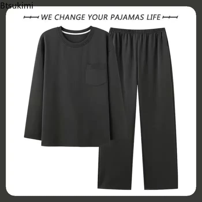 Nouvel ensemble pyjama homme 2026 – Haut à manches longues et pantalon
