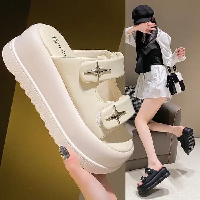Pantoufles à plateforme de créateur pour femmes