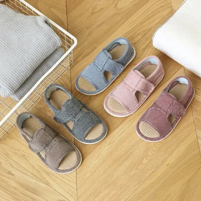 Chaussons en lin antidérapants pour la maison