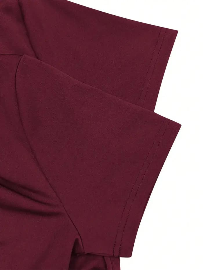 Robe mi-longue bordeaux pour femme