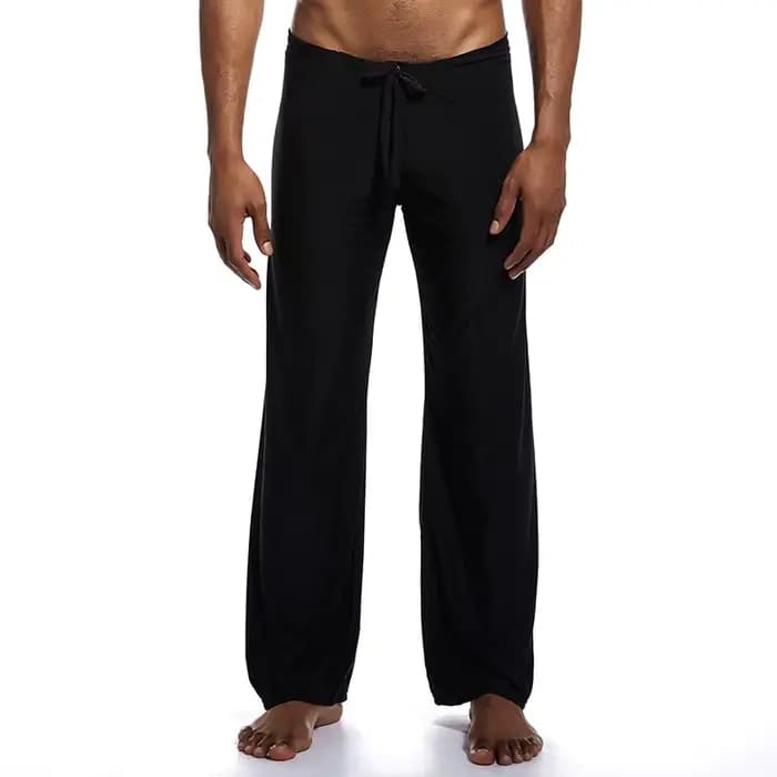 Pantalon de pyjama à lacets monochromes pour hommes