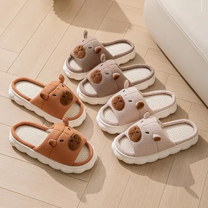 Nouvelles pantoufles d'été en lin pour femmes