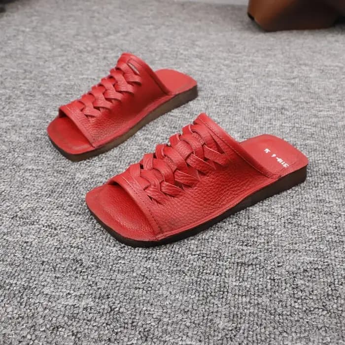 Birkuir – pantoufles rétro tissées à bout ouvert pour femmes, pantoufles de plage d'été de luxe, pan