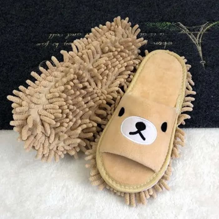 Pantoufles de nettoyage paresseux en peluche résistantes au froid