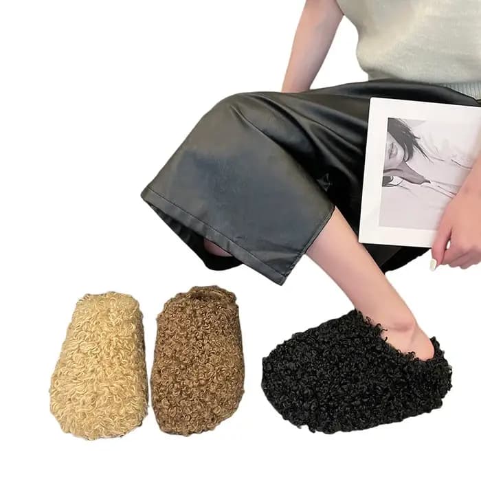Pantoufles de maison en fourrure pour femmes