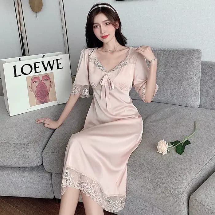 Chemise de nuit Sexy à manches courtes pour femmes