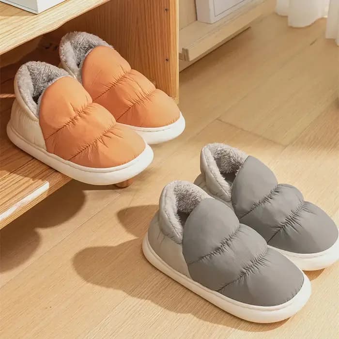 Pantoufles d'hiver en tissu imperméable pour hommes et femmes