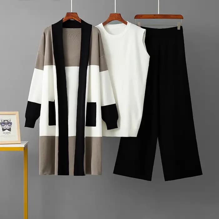 Ensemble décontracté à la mode pour femmes: pull mi-long