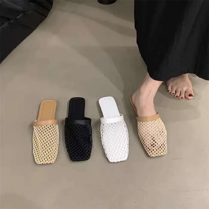 Pantoufles d'été en maille sexy pour femmes