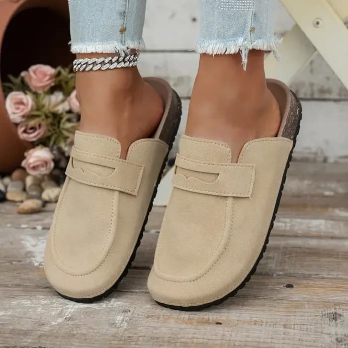 Nouvelles mules en liège et daim pour femmes
