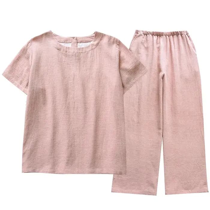 Ensemble pyjama minimaliste japonais en mélange de coton et de lin
