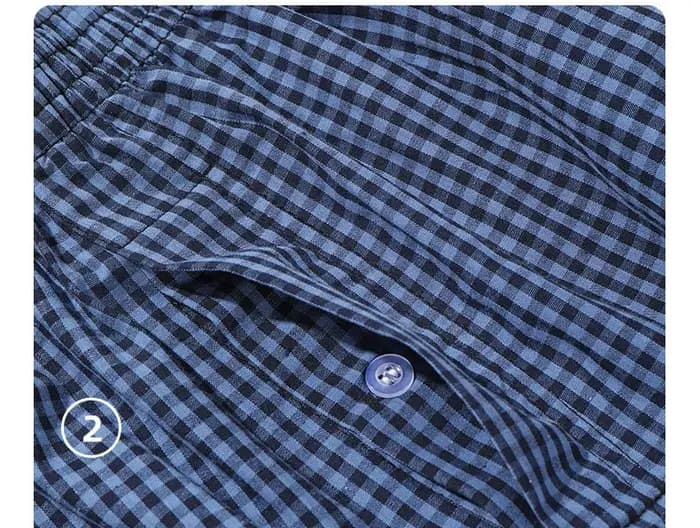 Mode Plaid Pyjamas Pantalon pour hommes pur coton vêtements de nuit Shorts homme