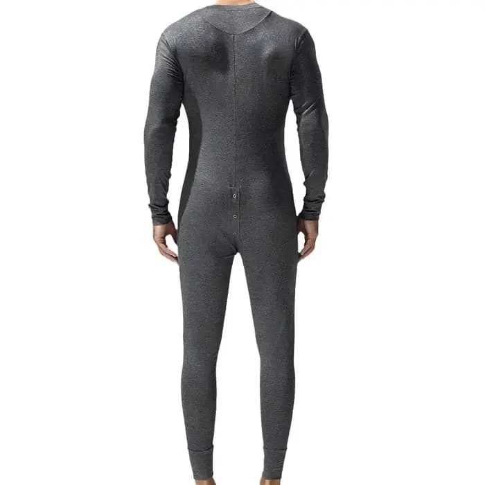Hommes pyjamas combinaisons bouton vêtements de maison à manches longues confortable barboteuses Catsuit body décontracté ABDL adulte Onesie Couple