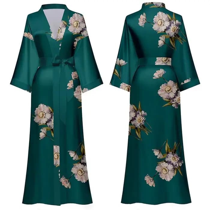 Nouveau printemps été femmes longue Robe Kimono peignoir