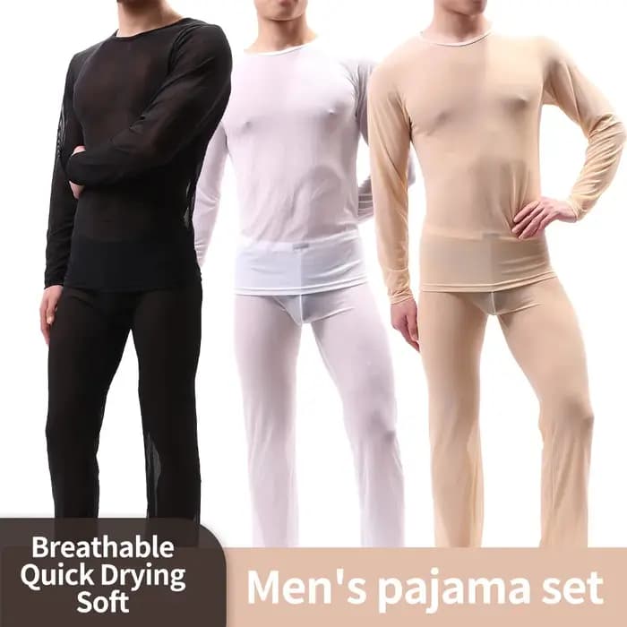 Ensemble pyjama en maille pour hommes – Vêtements de détente doux et respirants à séchage rapide