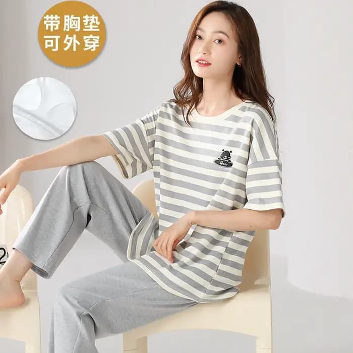 Nouvel ensemble de pyjama pour femme été 2026 en coton
