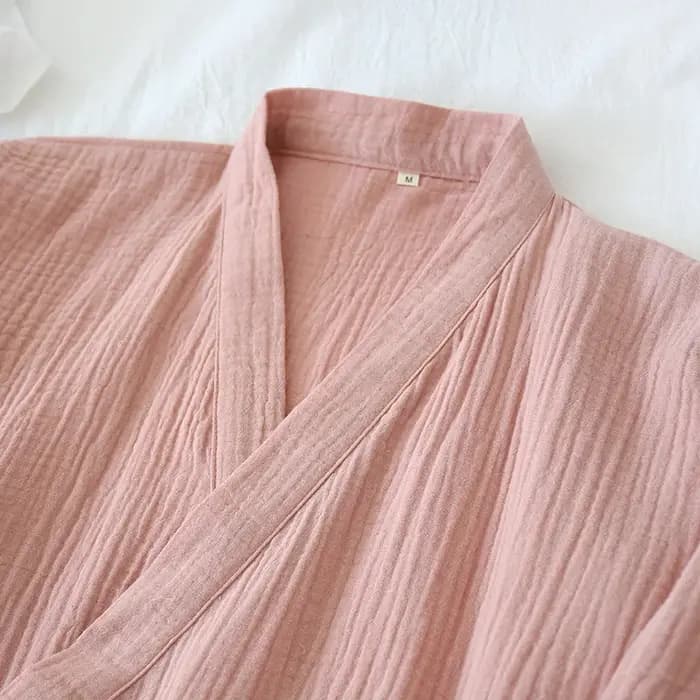Robe Kimono Japonaise en Crêpe à Double Gaze pour Femme