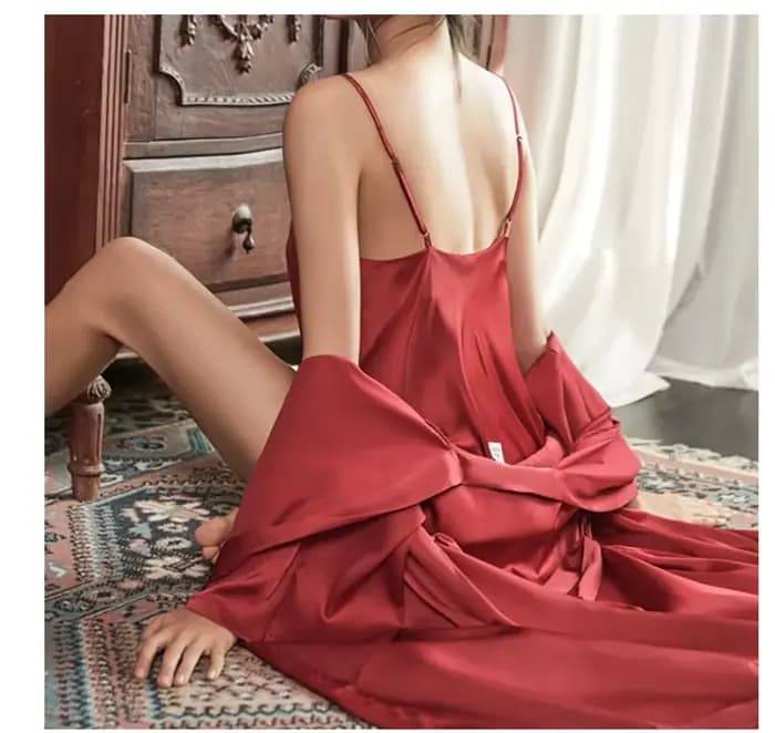 Robe en Satin femme Lingerie intime vêtements de nuit soyeux mariée cadeau de mariage décontracté Kimono peignoir