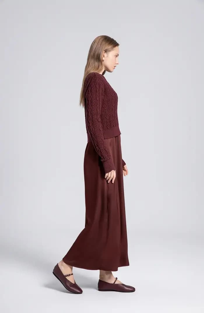 Robe à Fermeture Éclair en Modal Doux pour Femme