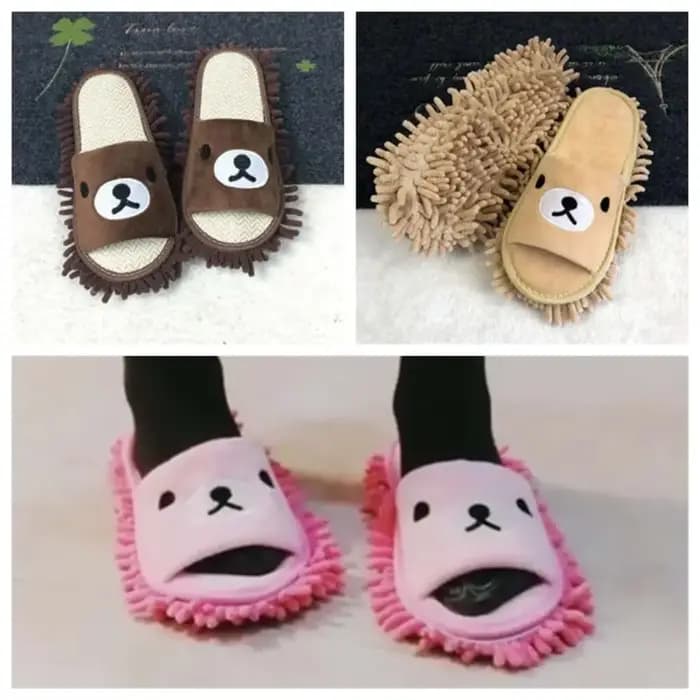 Pantoufles de nettoyage paresseux en peluche résistantes au froid