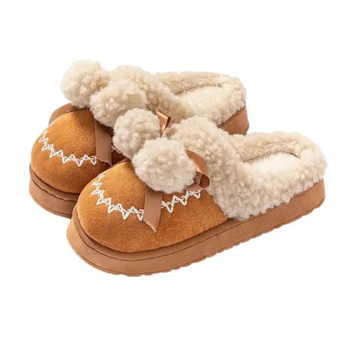 Pantoufles en peluche de coton antidérapantes durables