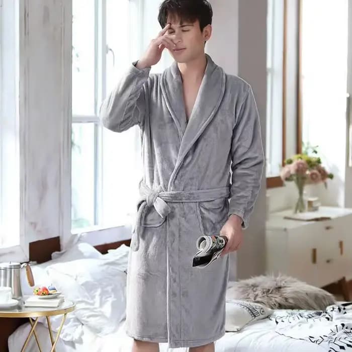 Peignoir de bain à revers pour hommes et femmes