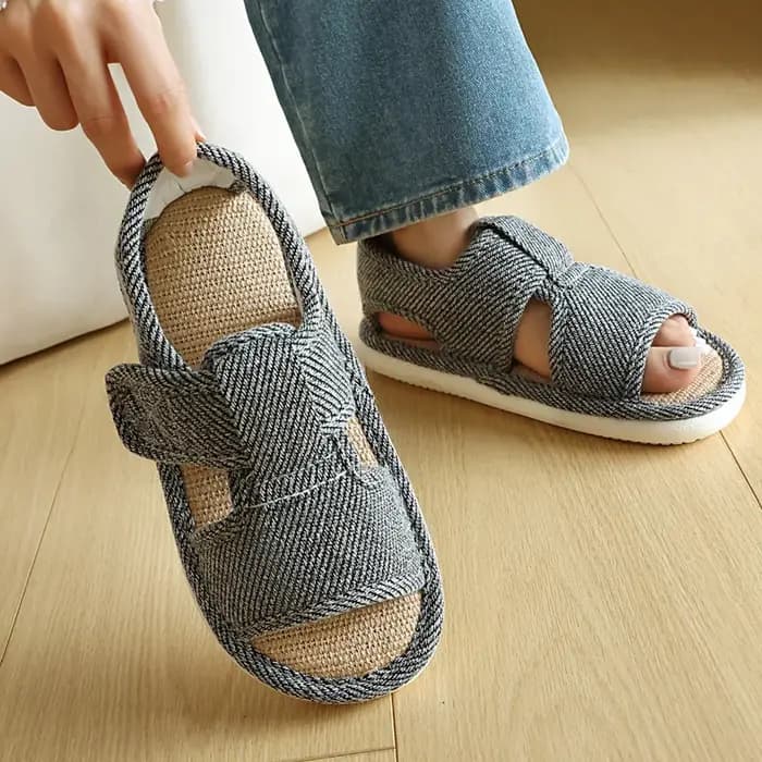 Chaussons en lin antidérapants pour la maison