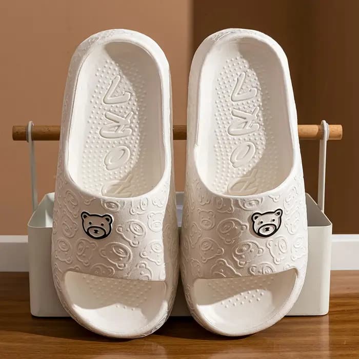 Pantoufles d'été imprimées ours mignon pour femmes et hommes