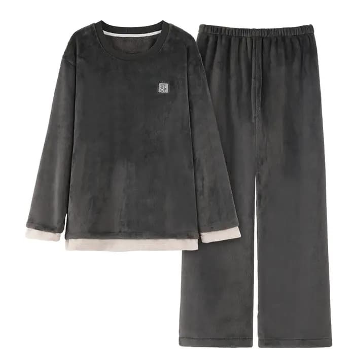 Le plus récent hiver épais chaud flanelle pyjamas ensemble hommes corail polaire Pijama Hombre