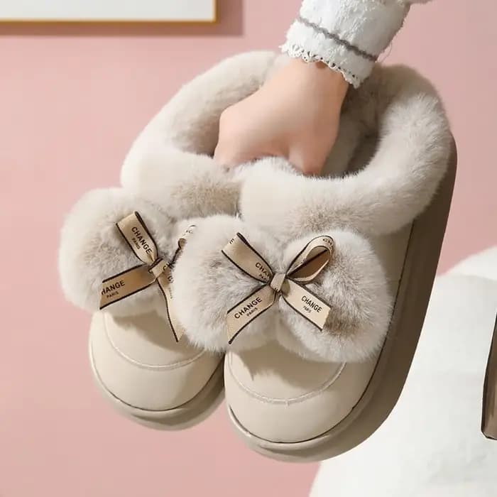 Pantoufles en coton avec nœuds imperméables et durables