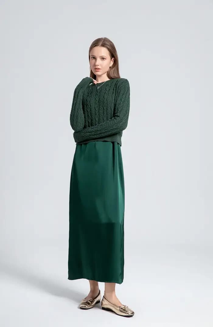 Robe à Fermeture Éclair en Modal Doux pour Femme