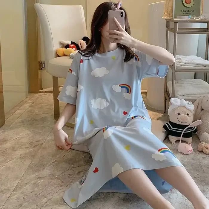 Robe de nuit mignonne à motifs de dessins animés pour femmes