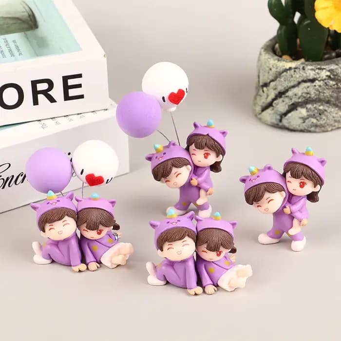 Pyjama violet de dessin animé créatif mignon pour couple