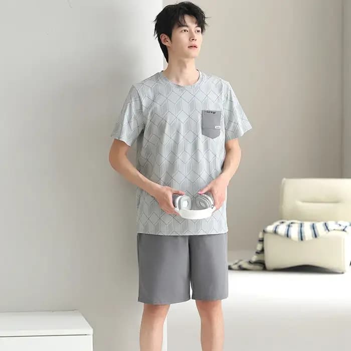 Grande taille L-4XL hommes pyjamas ensemble été Modal à manches courtes pyjama mâle