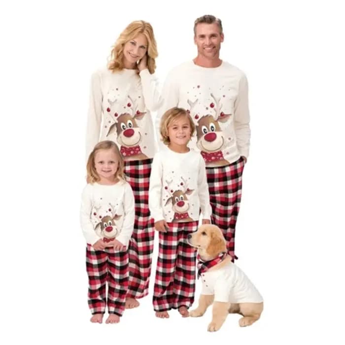 Noël famille pyjamas ensemble adulte enfant vêtements de nuit 2 pièces