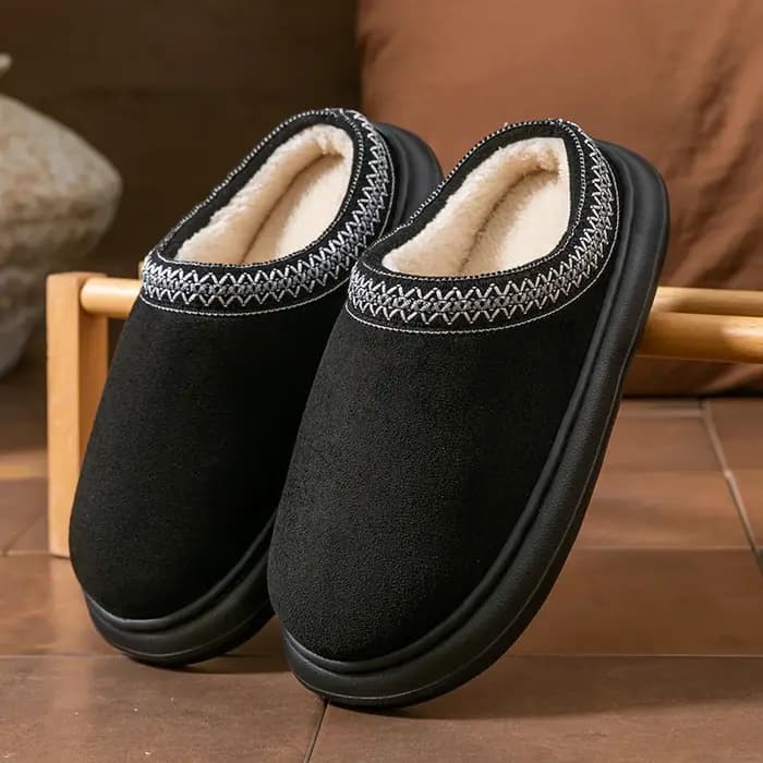 Pantoufles en peluche pour hommes pour l'hiver