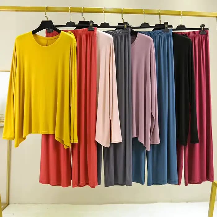 Printemps automne Pyjamas Modal manches longues dames