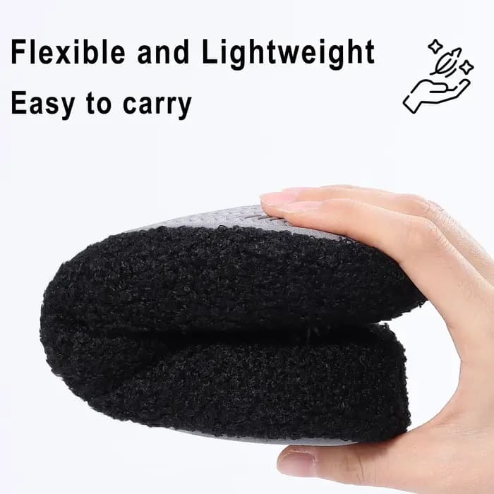 Litfun Teddy polaire chaussons pour femmes semelle en caoutchouc anti-dérapant maison diapositives chaud intérieur