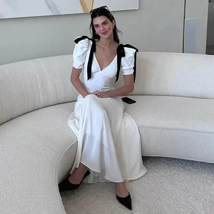 Robe Maxi Élégante à Lacets avec Nministériels d pour Femme