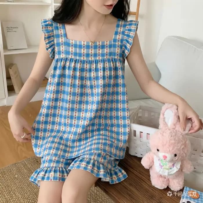 Pyjama d'été léger sans manches pour femme