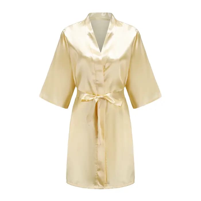 Robe en Satin femme Lingerie intime vêtements de nuit soyeux mariée cadeau de mariage décontracté Kimono peignoir