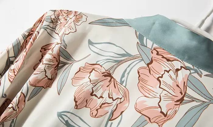 Ensemble pyjama 5 pièces en Satin soyeux pour femmes