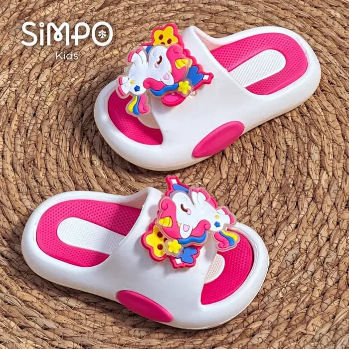 Licornes rotatives été mignon fille pantoufles semelle souple et épaisse anti-dérapant enfant en bas âge diapositives enfants sans lacet chaussures