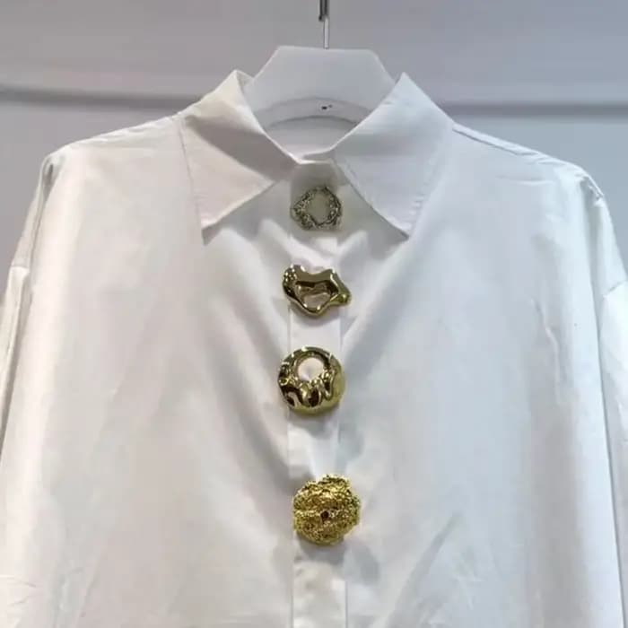 Marque de luxe Design surdimensionné coton mi-long chemises et chemisiers femmes à manches longues simple boutonnage haut femme Blouse vêtements