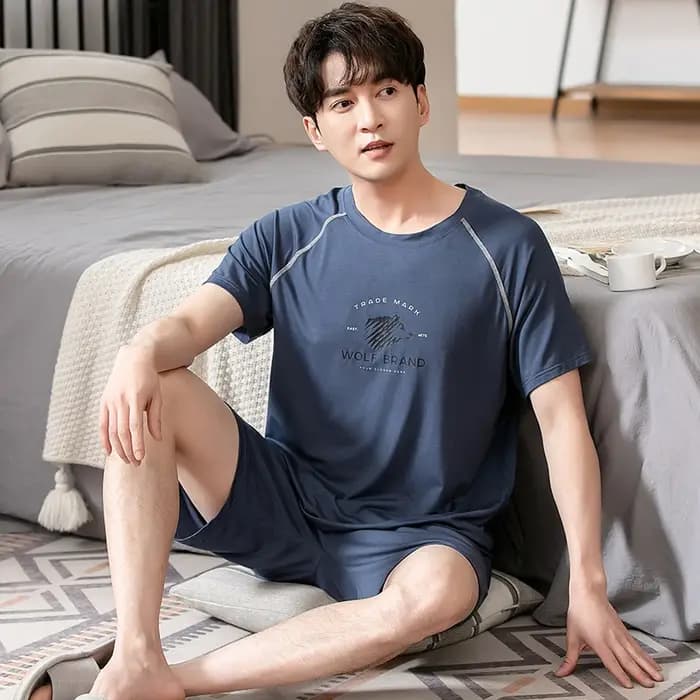 Grande taille M-4XL hommes pyjamas ensemble été Modal à manches courtes Pijama mâle vêtements de nuit décontractés